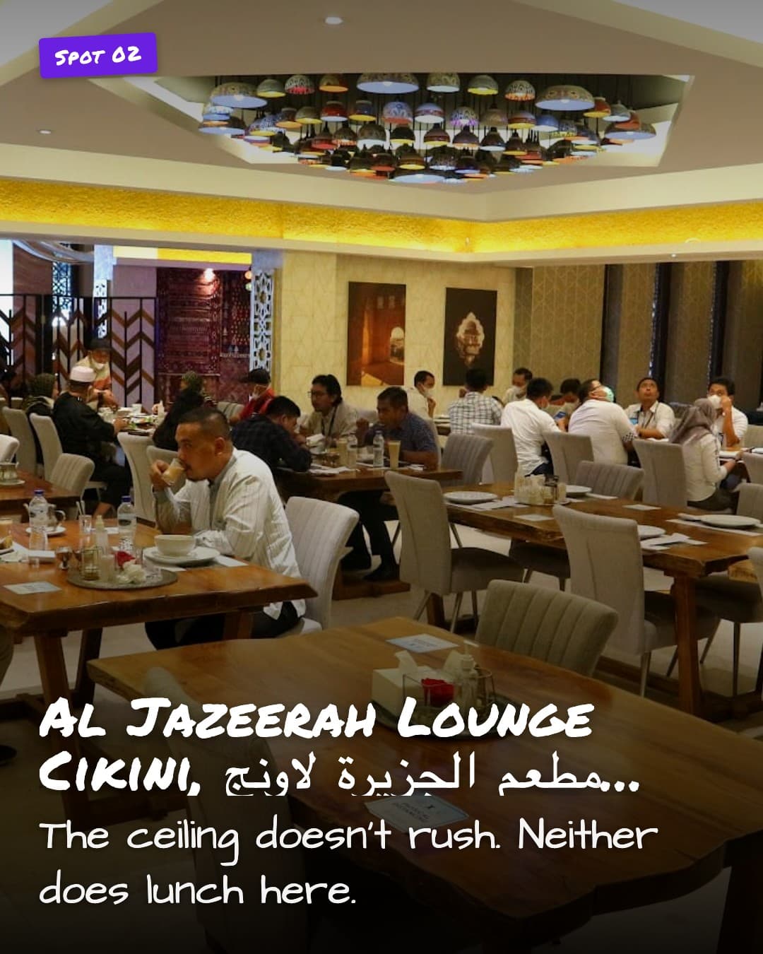 Al Jazeerah Lounge Cikini dining hall ceiling