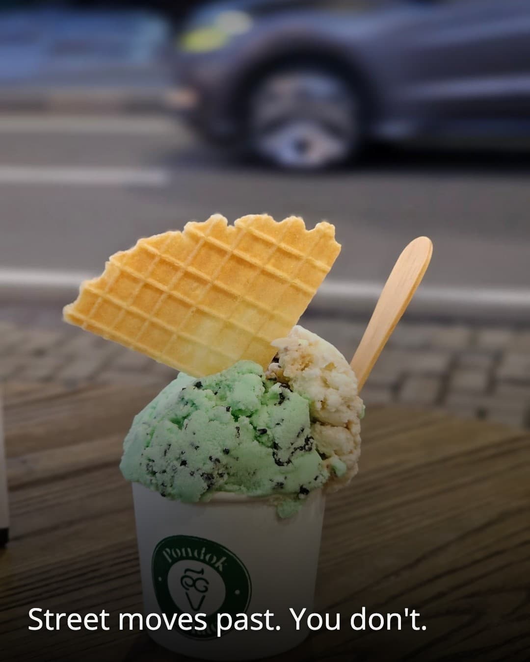 Pondok Gelato sidewalk table