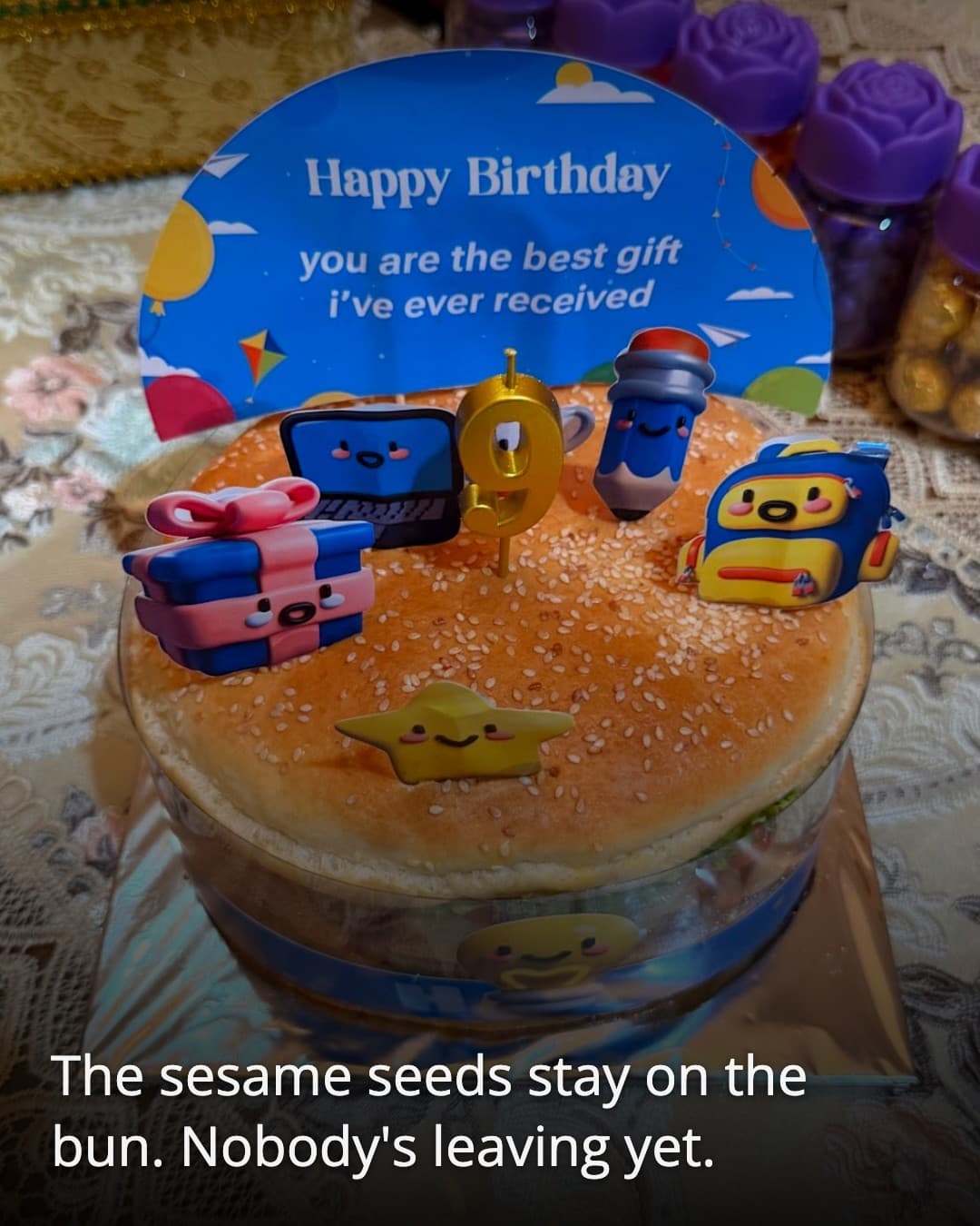 Galant's Indonesia Antasari burger-bun birthday cake