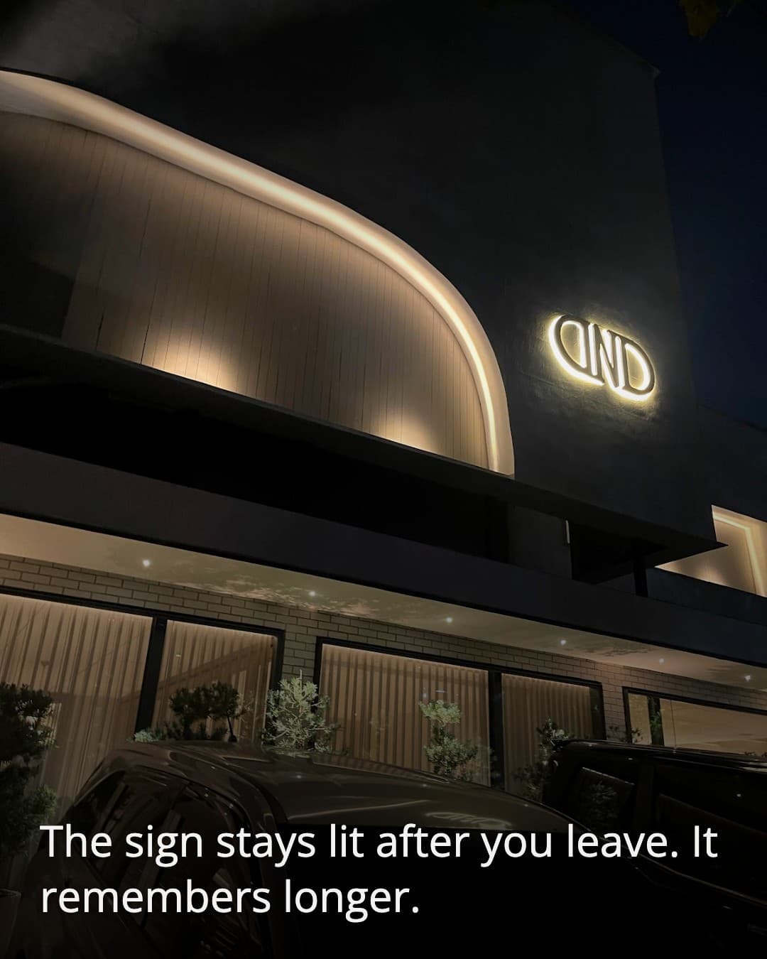 DND Bar sign at night
