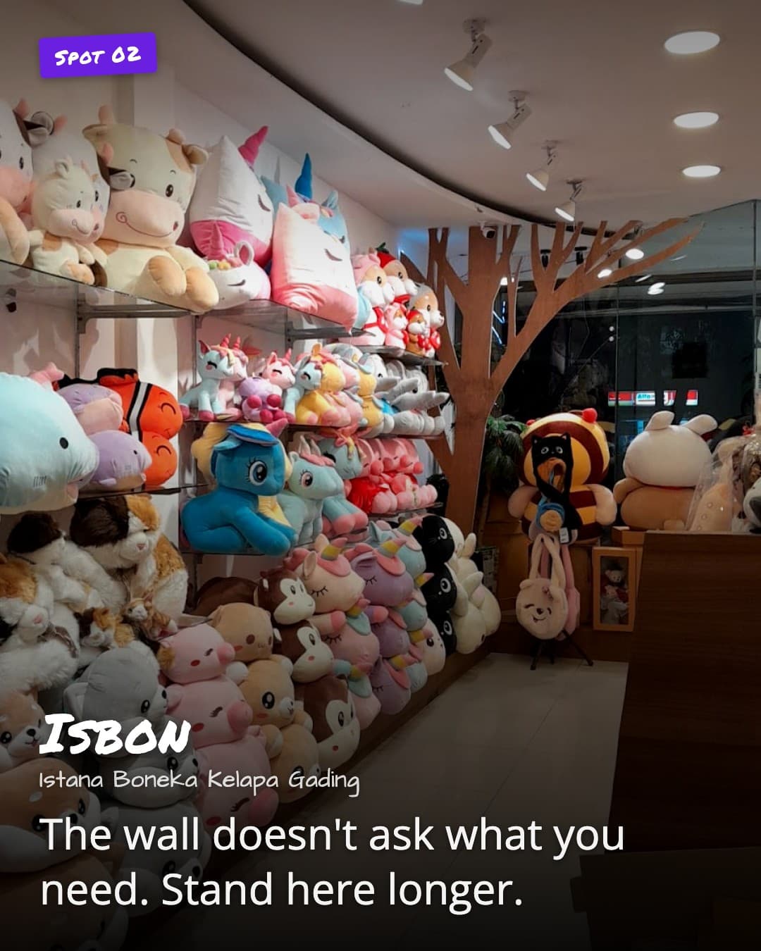 Isbon wall of plush toys