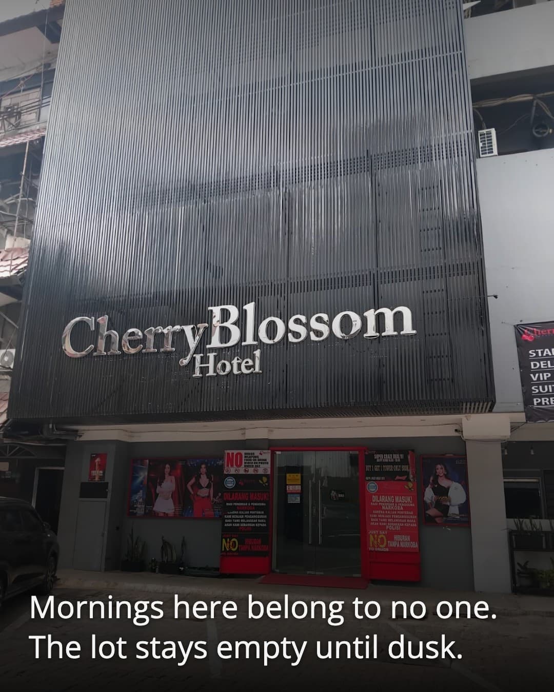 Cherry Jakarta Hotel Karaoke Lounge & Bar empty parking lot