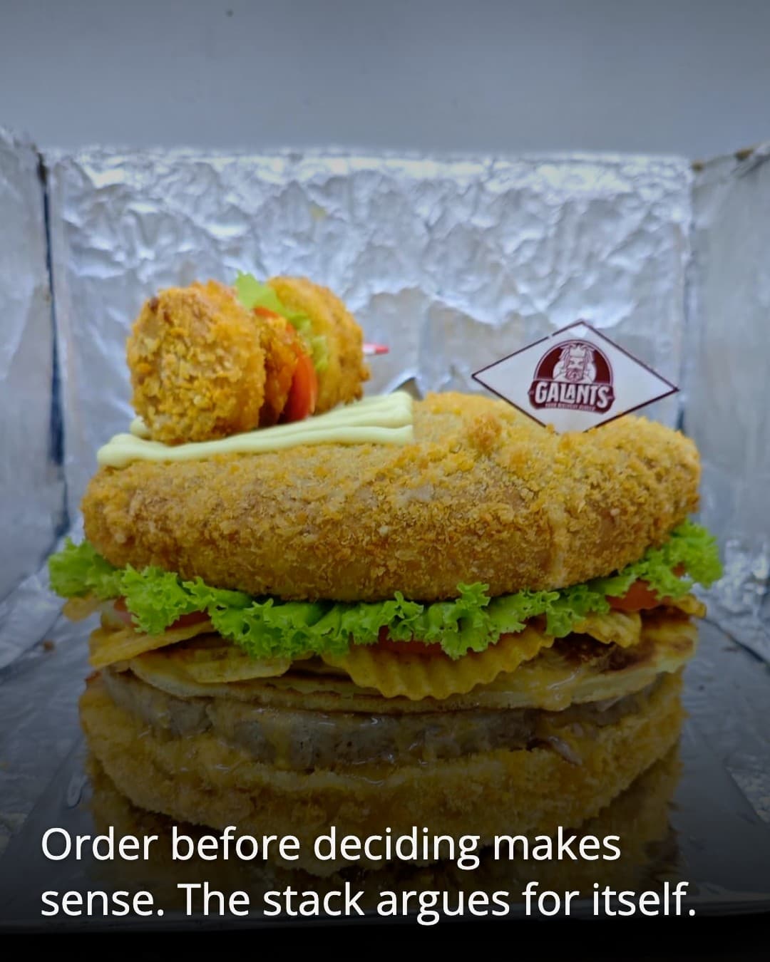 Galant's Indonesia Antasari stacked burger