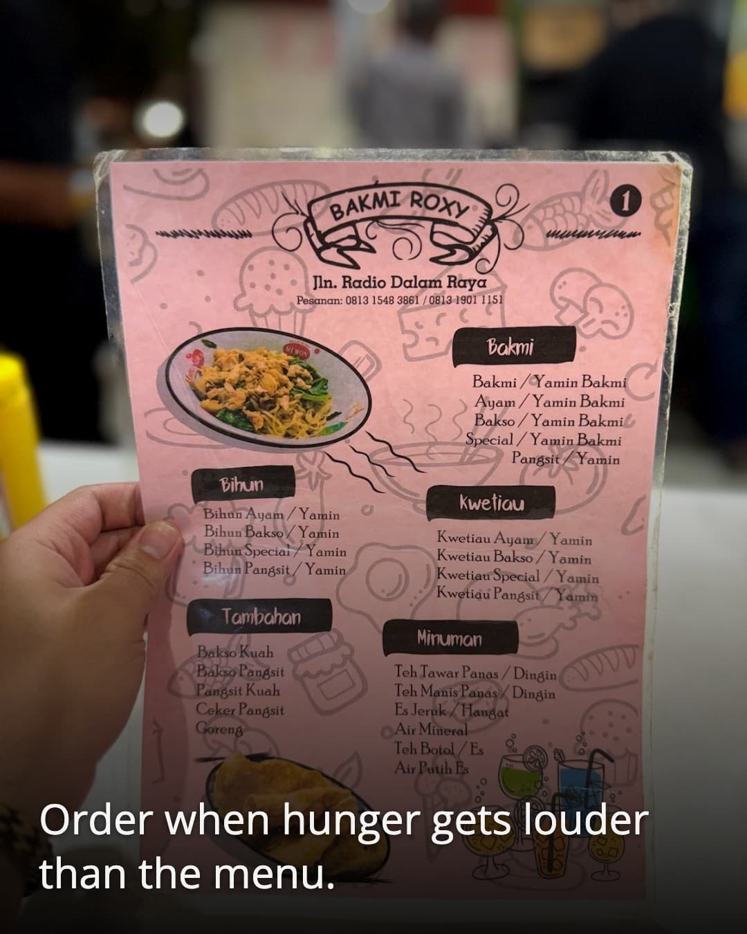 Bakmi Roxy Radio Dalam menu