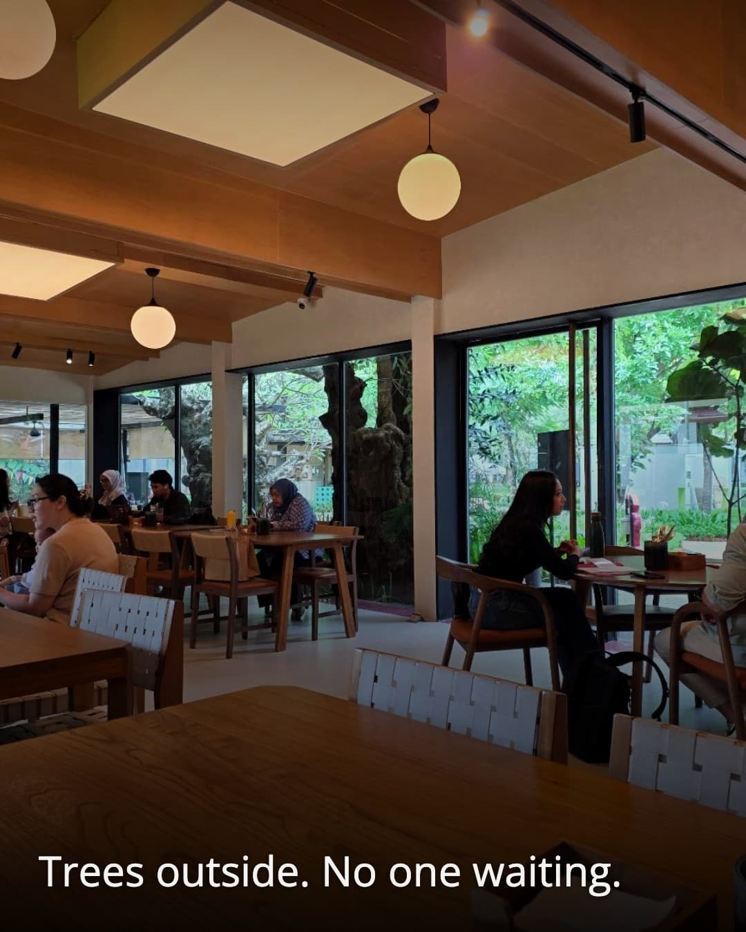 Little Talk Bistro garden view through the window