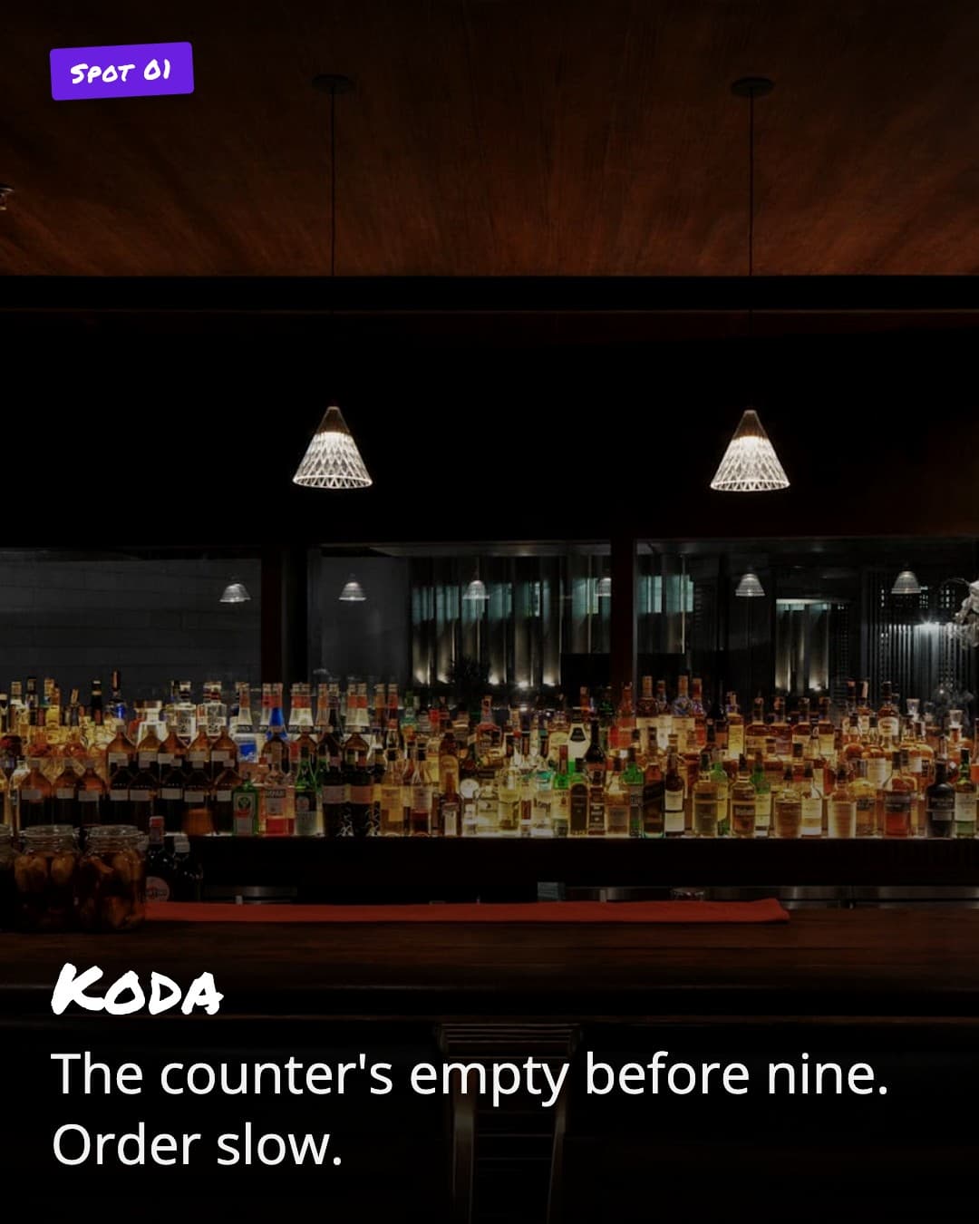 Koda bar counter