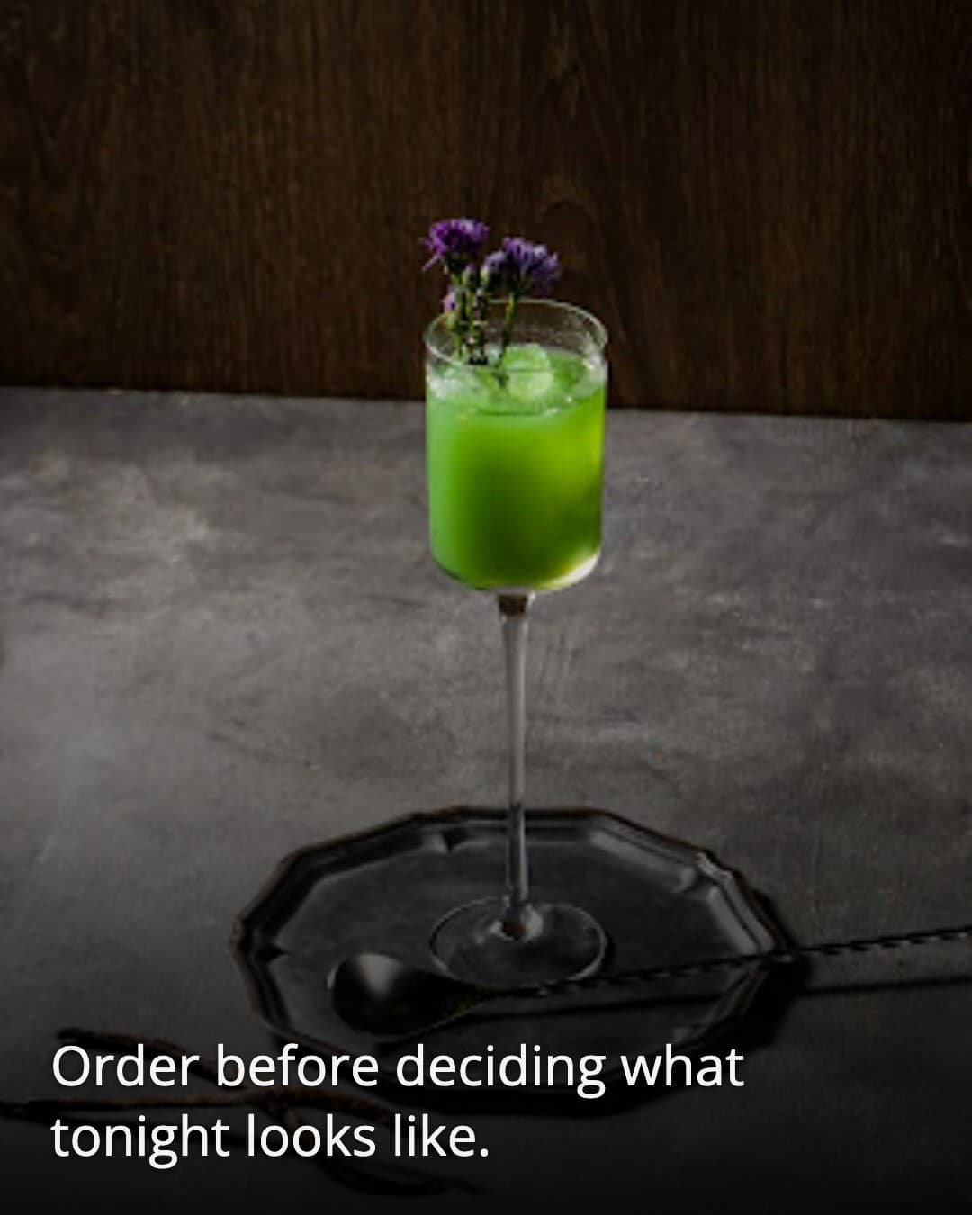 Lithium Rooftop lime-green cocktail