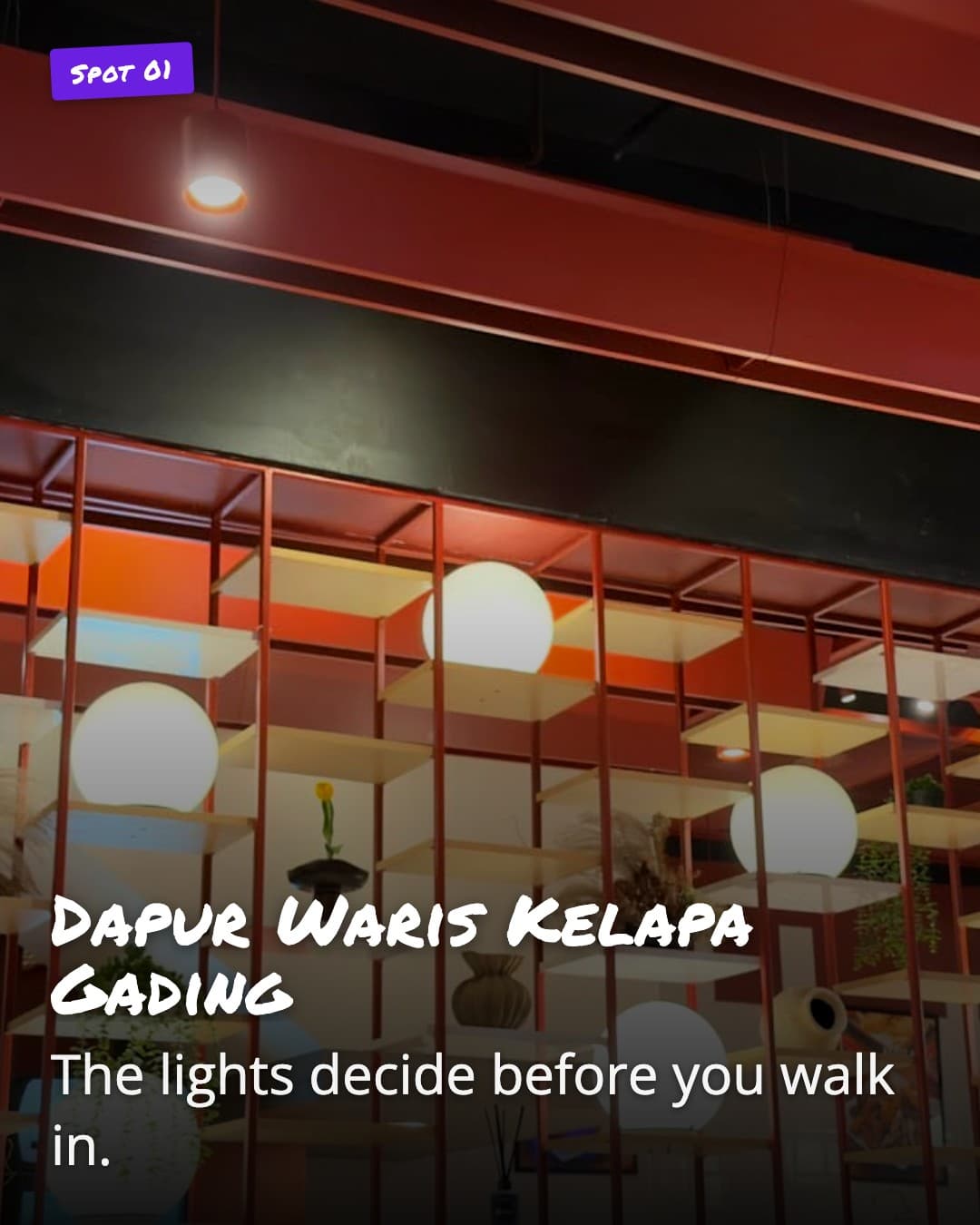 Dapur Waris Kelapa Gading orange lit partition