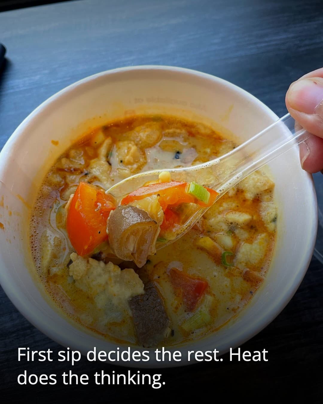 Soto Tangkar Daging Asap Babe Tito Cilandak first spoonful